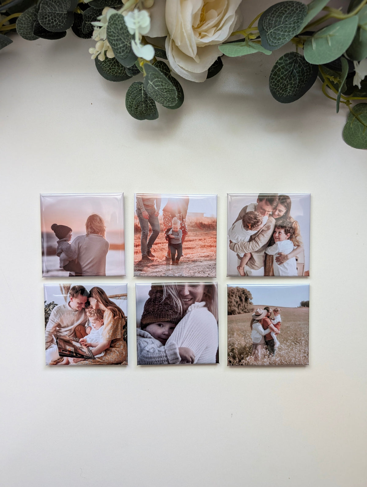 Set of custom photo magnets